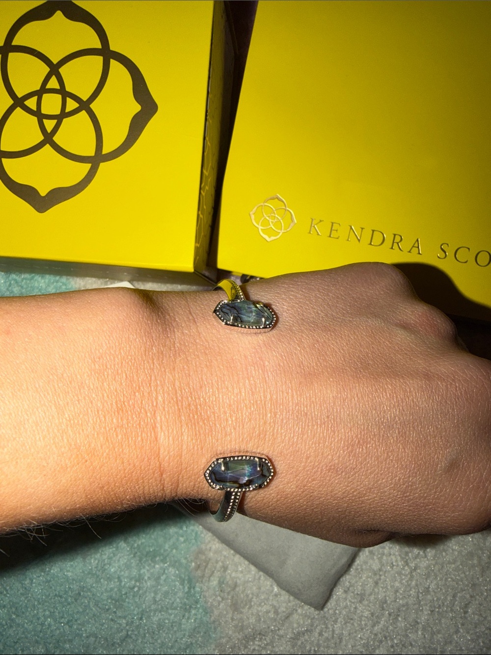 Kendra Scott Silver Open Cuff Bracelet with Dust Bag and Box - Picture 3 of 9
